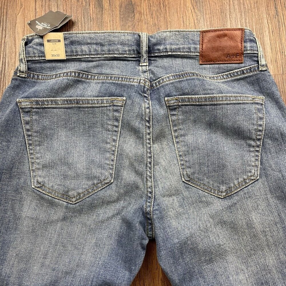 Abercrombie & Fitch Jeans Men's 30W 32L Blue Athletic Slim Fit Stretch 30x32 - Picture 4 of 11